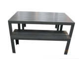 French Style Outdoor Picnic Plastic Wood Dining Table (PWC-15581-Grey)