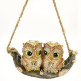 Life Size Gold Owl Sculpture, Resin Animal Owl Statues