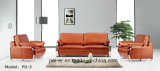 Modern Office Furniture Leather Metal Sectional Corner Receptional Sofa (PE-FU-3)