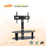 Round 2 Tiers Tempered Glass TV Top Stand (CT-FTVS-K301B)
