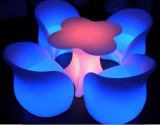 Modern Style Plastic Outdoor Color Changing RGB LED Plum Blossom Coffee Table Set