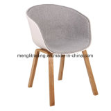 Metal Plastic Beech Wood Dining Chair with Wood Leg