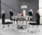 Creative Stainless Steel Round Dining Table for Home Use