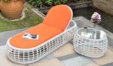 Swimmingpool Lounge Beach Bench Rattan Furniture with Cushion