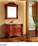 Classical Solid Wood Red Brown Bathroom Cabinet