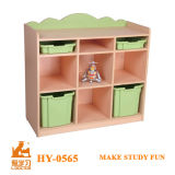 Children Wooden Toys Storage Cabinet with Plastic Cases