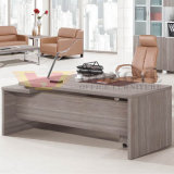 Modern Silver Pine Wood Panel Luxury Executive Desk for Office Furniture