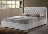 White Modern Full-Size Leather Bed
