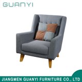 Home Furniture Wooden Legs Fashion Single Fabric Sofa with Fabric Cover