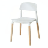 EMS Chair Natural Wood Legs Style Molded Plastic Seat