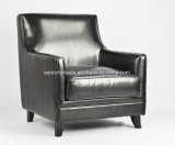 High Quality Italian Style Top Luxury Black Upholstered Leather Sofa Chair
