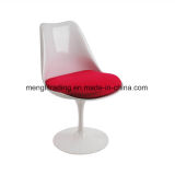 Modern Dining Side Chair with Faux Leather Cushion in Orange
