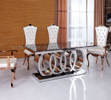 4 Rings Shapes 10 Seater Marble Dining Table for Banquet