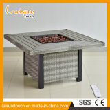 Hot Sale Modern Outdoor Square BBQ Fire Pit Wicker Table for Patio Garden Aluminum Table Furniture