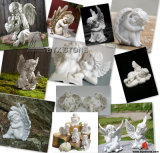 Home Decoration White Marble Little Angel Carving Sculpture