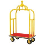 Hotel Crown Birdcage Luggage Trolley With Golden Chrom Finish
