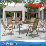 Garden Dining Table Set with Sling Folding Chair