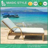 Simple Rattan Sun Lounger Stackable Patio Daybed Outdoor Wicker Sun Lounge (Magic Style)
