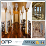 Luxurious Natural Beige/Gold Marble Half Colums and Pillars for Interior Decoration