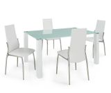 White Elegant Dining Table Set Kitchen Room Furniture