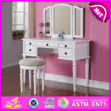 Indoor Bedroom Set Furniture Antique Dressing Table with Stool & Mirror W08h019