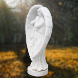 Exquisite White Marble Sculpture of Angel, a Greatful Angel Statue