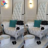 Hly Wholesale Elegant White Classic Pedicure Chairs with Custom Platform