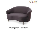 Modern Furniture Design Grey Fabric Wooden 2 Seater Sofa (HD146)
