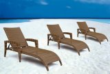 Sun Lounger with Armrest Pool Patio Outdoor Furniture