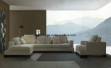 European Style Leather Sofa White Fabric Sofa (D45-F+D+A)