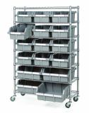 Metro Store Heavy Duty Industrial Chrome Metal Trolley- Load 800lbs / Shelf (HD214872A6CW)