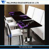 Modern Heat Selling Solid Surface Top Stainless Steel Base Modern Dining Table
