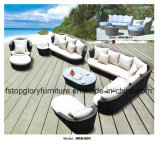 Iron Frame PE Rattan Outdoor Sofa Set Leisure Furniture