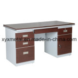 Professional Double Sides Drawers Lockable Steel Frame Office Desk