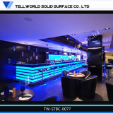 Tw Modern Design L Shape Acrylic Solid Surface LED Bar Counter