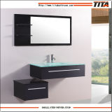 Lacquered Modern Bathroom Cabinet with Tempered Glass Basin (T9014B)