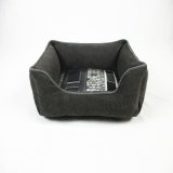 Customized Dark Grey S M L Size Soft Memory Foam Canvas High Quality Durable Cat Pet Cushion House Square Dog Bed