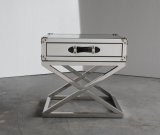 San Francisco Stainless Steel with Glass Top Side Table, Small Coffee Table