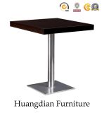 Wholesale Wooden Restaurant Dining Table with Metal Base (HD053)