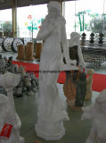 White Marble Stone Garden Lady Sculpture