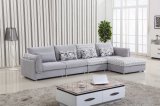 Cotton and Linen Light Grey Fabric Sofa