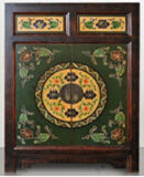 Antique Chinese Reproduction Painted Cabinet