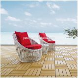 Rattan Outdoor Garden Beach Sofa with Cushions and Side Table