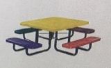 46-Inch Square Expanded Metal Kids Picnic Table Stamped