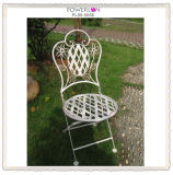 Classic White Round Iron Folding Chair (PL08-5135)