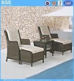 Outdoor Garden Furniture Balcony Rattan Sofa Chair with Footrest