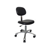 PU Leather Cleanroom & ESD Dedusting Chair Black