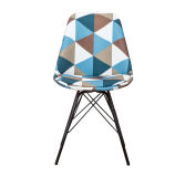 New Cafe Restaurant Dining Fabric Chair with Steel Legs