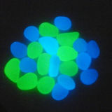 Blue Green Glow Pebble in Dark Glass Pebbles