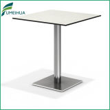 60X60cm Popular White Square HPL Laminate Table with Base